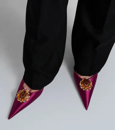 Saint Laurent Cosmo embellished satin crêpe mules | Thumbnail 6 Saint Laurent Cosmo embellished satin crêpe mules | Thumbnail 6