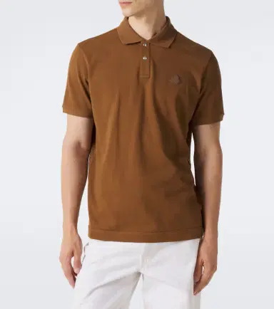 Moncler Leather-trimmed cotton piqué polo shirt | Thumbnail 3 Moncler Leather-trimmed cotton piqué polo shirt | Thumbnail 3