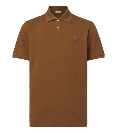 Moncler Leather-trimmed cotton piqué polo shirt | Thumbnail 1 Moncler Leather-trimmed cotton piqué polo shirt | Thumbnail 1