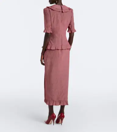 Alessandra Rich Ruffled polka-dot silk midi dress | Thumbnail 2 Alessandra Rich Ruffled polka-dot silk midi dress | Thumbnail 2