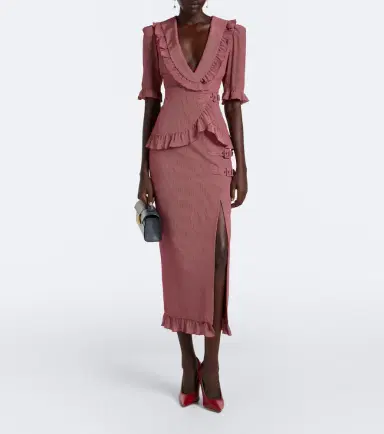 Alessandra Rich Ruffled polka-dot silk midi dress | Thumbnail 7 Alessandra Rich Ruffled polka-dot silk midi dress | Thumbnail 7