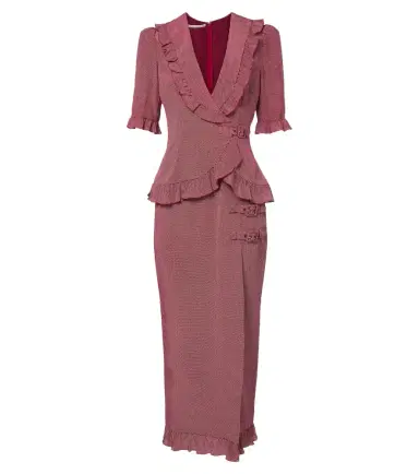 Alessandra Rich Ruffled polka-dot silk midi dress | Thumbnail 1 Alessandra Rich Ruffled polka-dot silk midi dress | Thumbnail 1