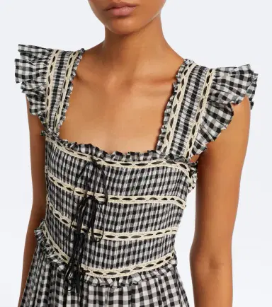 Rixo Chandra checked tiered cotton midi dress | Thumbnail 3 Rixo Chandra checked tiered cotton midi dress | Thumbnail 3