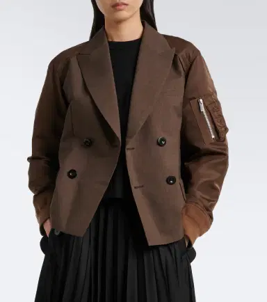 Sacai Double-breasted wool and technical jacket | Thumbnail 5 Sacai Double-breasted wool and technical jacket | Thumbnail 5