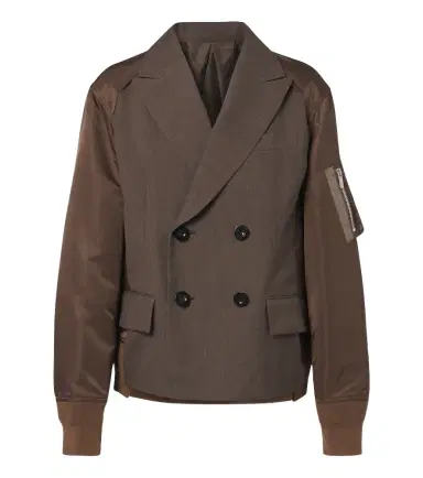 Sacai Double-breasted wool and technical jacket | Thumbnail 1 Sacai Double-breasted wool and technical jacket | Thumbnail 1