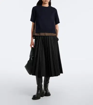 Sacai Knitted cotton and cashmere-blend top | Thumbnail 2 Sacai Knitted cotton and cashmere-blend top | Thumbnail 2