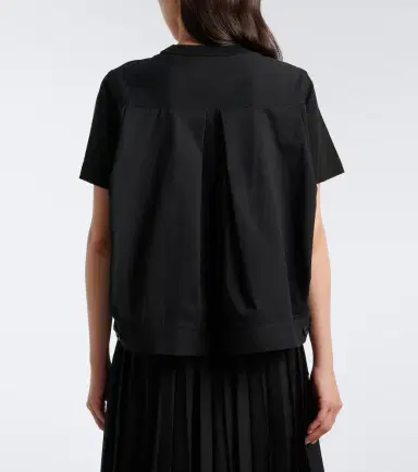 Sacai Cotton jersey and denim T-shirt | Thumbnail 4 Sacai Cotton jersey and denim T-shirt | Thumbnail 4