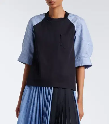 Sacai Striped cotton T-shirt | Thumbnail 2 Sacai Striped cotton T-shirt | Thumbnail 2