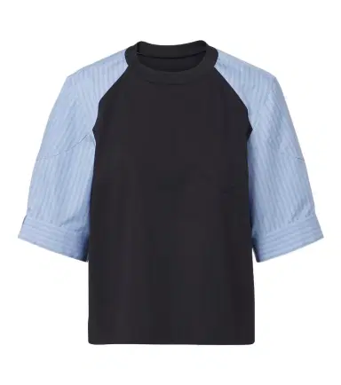 Sacai Striped cotton T-shirt | Thumbnail 1 Sacai Striped cotton T-shirt | Thumbnail 1