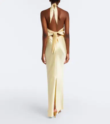Retrofete Retrofête Ester halterneck satin gown | Thumbnail 2 Retrofete Retrofête Ester halterneck satin gown | Thumbnail 2