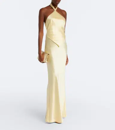 Retrofete Retrofête Ester halterneck satin gown | Thumbnail 3 Retrofete Retrofête Ester halterneck satin gown | Thumbnail 3