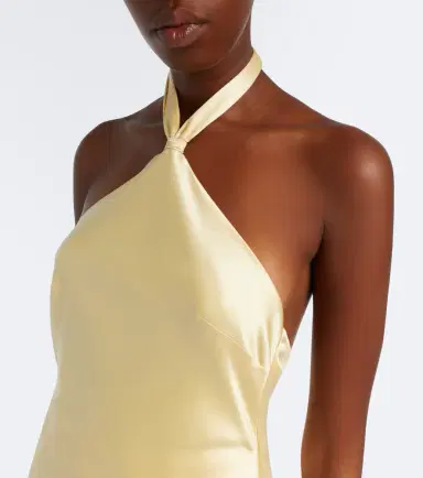 Retrofete Retrofête Ester halterneck satin gown | Thumbnail 4 Retrofete Retrofête Ester halterneck satin gown | Thumbnail 4