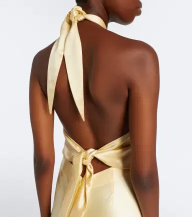 Retrofete Retrofête Ester halterneck satin gown | Thumbnail 6 Retrofete Retrofête Ester halterneck satin gown | Thumbnail 6