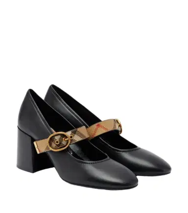 Burberry Robin Check leather pumps | Thumbnail 1 Burberry Robin Check leather pumps | Thumbnail 1