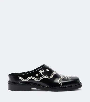 Simone Rocha Embroidered leather mules | Thumbnail 2 Simone Rocha Embroidered leather mules | Thumbnail 2