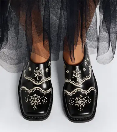Simone Rocha Embroidered leather mules | Thumbnail 6 Simone Rocha Embroidered leather mules | Thumbnail 6