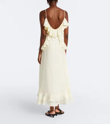 Xu Zhi Ruffled lace-trimmed silk-blend midi dress | Thumbnail 5 Xu Zhi Ruffled lace-trimmed silk-blend midi dress | Thumbnail 5