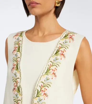 Xu Zhi Embroidered silk and linen vest | Thumbnail 3 Xu Zhi Embroidered silk and linen vest | Thumbnail 3