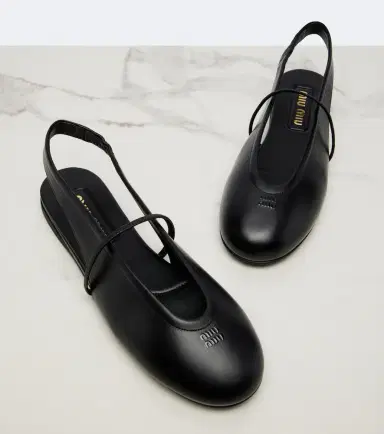 Miu Miu Leather slingback flats | Thumbnail 4 Miu Miu Leather slingback flats | Thumbnail 4