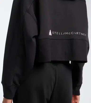 adidas by Stella McCartney Logo cropped cotton-blend hoodie | Thumbnail 4 adidas by Stella McCartney Logo cropped cotton-blend hoodie | Thumbnail 4
