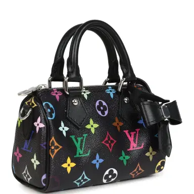 Louis Vuitton Louis Vuitton X Murakami Nano Speedy Bag Black Multicolor Monogram Silver Hardware | Thumbnail 2 Louis Vuitton Louis Vuitton X Murakami Nano Speedy Bag Black Multicolor Monogram Silver Hardware | Thumbnail 2