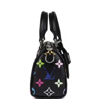 Louis Vuitton Louis Vuitton X Murakami Nano Speedy Bag Black Multicolor Monogram Silver Hardware | Thumbnail 3 Louis Vuitton Louis Vuitton X Murakami Nano Speedy Bag Black Multicolor Monogram Silver Hardware | Thumbnail 3