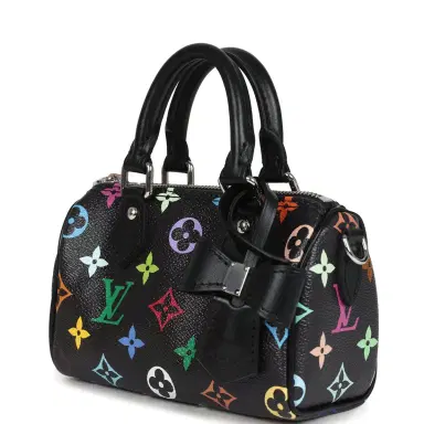 Louis Vuitton Louis Vuitton X Murakami Nano Speedy Bag Black Multicolor Monogram Silver Hardware | Thumbnail 5 Louis Vuitton Louis Vuitton X Murakami Nano Speedy Bag Black Multicolor Monogram Silver Hardware | Thumbnail 5