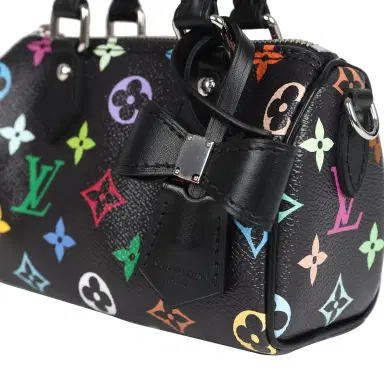 Louis Vuitton Louis Vuitton X Murakami Nano Speedy Bag Black Multicolor Monogram Silver Hardware | Thumbnail 6 Louis Vuitton Louis Vuitton X Murakami Nano Speedy Bag Black Multicolor Monogram Silver Hardware | Thumbnail 6