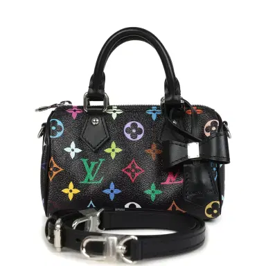 Louis Vuitton Louis Vuitton X Murakami Nano Speedy Bag Black Multicolor Monogram Silver Hardware | Thumbnail 1 Louis Vuitton Louis Vuitton X Murakami Nano Speedy Bag Black Multicolor Monogram Silver Hardware | Thumbnail 1