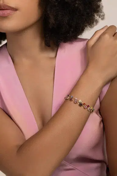 Eden Presley Sapphire Diamond Rainbow Mini Rock Candy Bracelet | Thumbnail 4 Eden Presley Sapphire Diamond Rainbow Mini Rock Candy Bracelet | Thumbnail 4