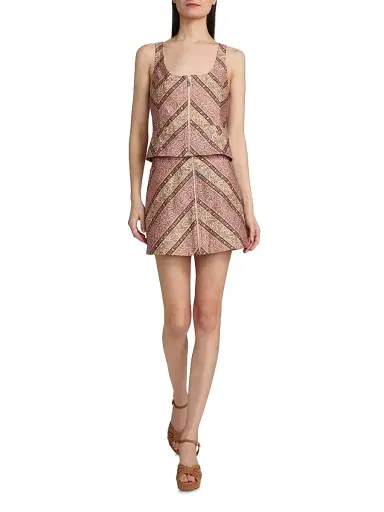 Cinq à Sept Women's Nicole Pepper Paisley Denim Miniskirt - Amour Pink Multi - Size 16 | Thumbnail 2 Cinq à Sept Women's Nicole Pepper Paisley Denim Miniskirt - Amour Pink Multi - Size 16 | Thumbnail 2