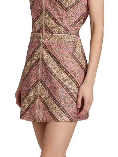 Cinq à Sept Women's Nicole Pepper Paisley Denim Miniskirt - Amour Pink Multi - Size 16 | Thumbnail 4 Cinq à Sept Women's Nicole Pepper Paisley Denim Miniskirt - Amour Pink Multi - Size 16 | Thumbnail 4