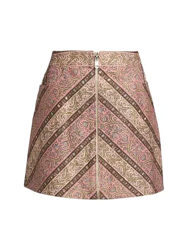 Cinq à Sept Women's Nicole Pepper Paisley Denim Miniskirt - Amour Pink Multi - Size 16 | Thumbnail 1 Cinq à Sept Women's Nicole Pepper Paisley Denim Miniskirt - Amour Pink Multi - Size 16 | Thumbnail 1