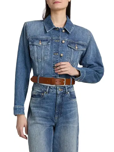 Cinq à Sept Women's Graciel Belted Denim Jacket - Amberstone | Thumbnail 3 Cinq à Sept Women's Graciel Belted Denim Jacket - Amberstone | Thumbnail 3