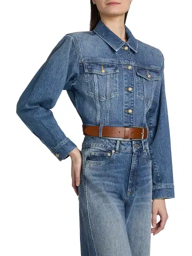 Cinq à Sept Women's Graciel Belted Denim Jacket - Amberstone | Thumbnail 4 Cinq à Sept Women's Graciel Belted Denim Jacket - Amberstone | Thumbnail 4