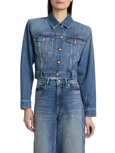 Cinq à Sept Women's Graciel Belted Denim Jacket - Amberstone | Thumbnail 6 Cinq à Sept Women's Graciel Belted Denim Jacket - Amberstone | Thumbnail 6