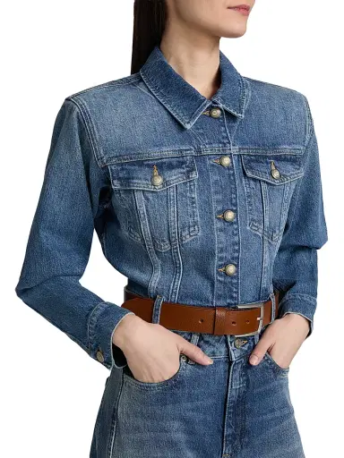 Cinq à Sept Women's Graciel Belted Denim Jacket - Amberstone | Thumbnail 7 Cinq à Sept Women's Graciel Belted Denim Jacket - Amberstone | Thumbnail 7