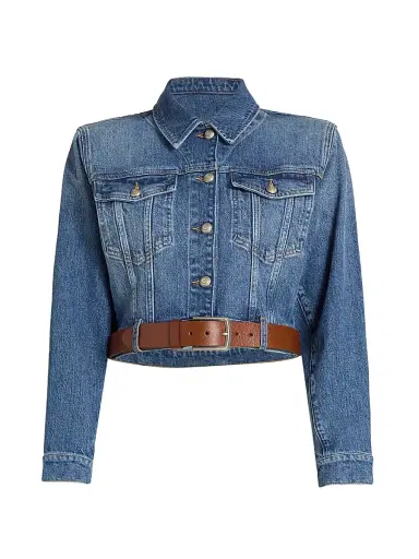 Cinq à Sept Women's Graciel Belted Denim Jacket - Amberstone | Thumbnail 1 Cinq à Sept Women's Graciel Belted Denim Jacket - Amberstone | Thumbnail 1