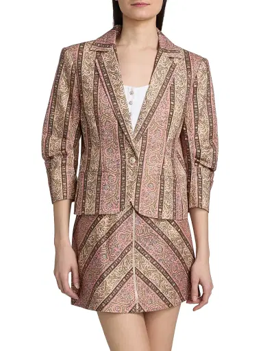 Cinq à Sept Women's Le Petit Khloe Pepper Paisley Denim Blazer - Amour Pink Multi - Size 16 | Thumbnail 3 Cinq à Sept Women's Le Petit Khloe Pepper Paisley Denim Blazer - Amour Pink Multi - Size 16 | Thumbnail 3