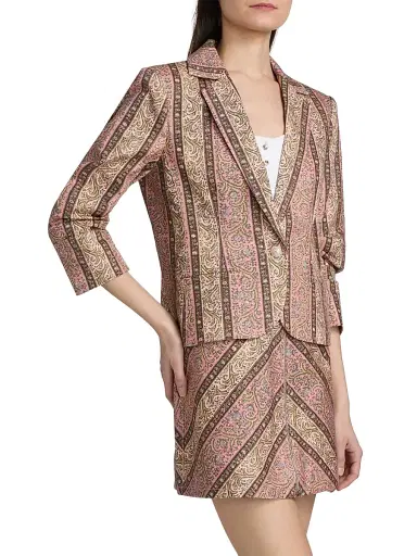 Cinq à Sept Women's Le Petit Khloe Pepper Paisley Denim Blazer - Amour Pink Multi - Size 16 | Thumbnail 4 Cinq à Sept Women's Le Petit Khloe Pepper Paisley Denim Blazer - Amour Pink Multi - Size 16 | Thumbnail 4