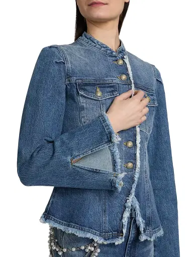Cinq à Sept Women's Denim Avril Jacket - Amberstone | Thumbnail 6 Cinq à Sept Women's Denim Avril Jacket - Amberstone | Thumbnail 6