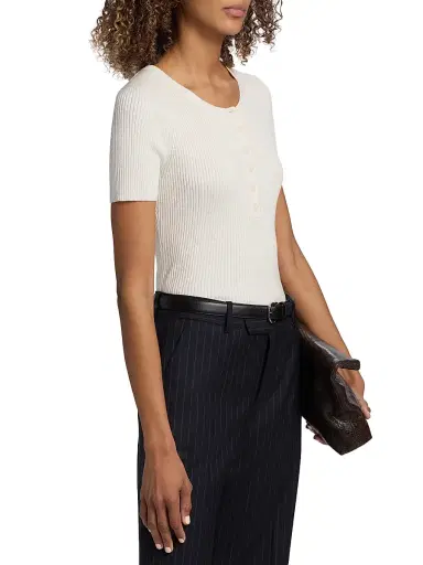 Nili Lotan Women's Francene Cotton-Silk Sweater | Thumbnail 4 Nili Lotan Women's Francene Cotton-Silk Sweater | Thumbnail 4