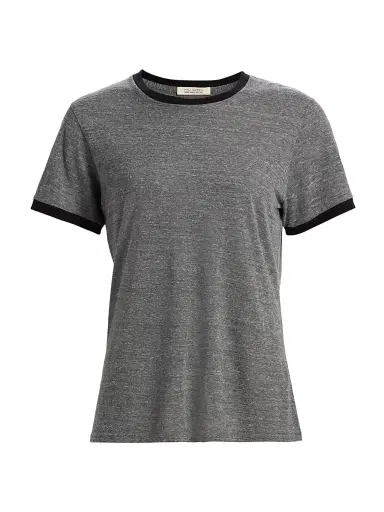 Nili Lotan Women's Lana Cotton-Blend T-Shirt - Heather Grey Jet Black - Size XL | Thumbnail 1 Nili Lotan Women's Lana Cotton-Blend T-Shirt - Heather Grey Jet Black - Size XL | Thumbnail 1