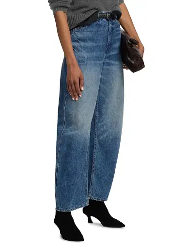 Nili Lotan Women's Tribeca Tapered Barell-Leg Jeans | Thumbnail 4 Nili Lotan Women's Tribeca Tapered Barell-Leg Jeans | Thumbnail 4