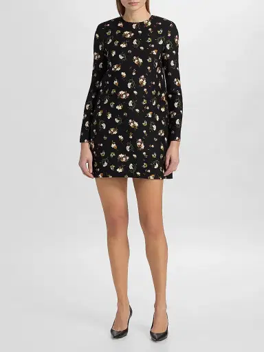 Adam Lippes Women's Tilley Floral Wool-Silk Mini Dress | Thumbnail 2 Adam Lippes Women's Tilley Floral Wool-Silk Mini Dress | Thumbnail 2