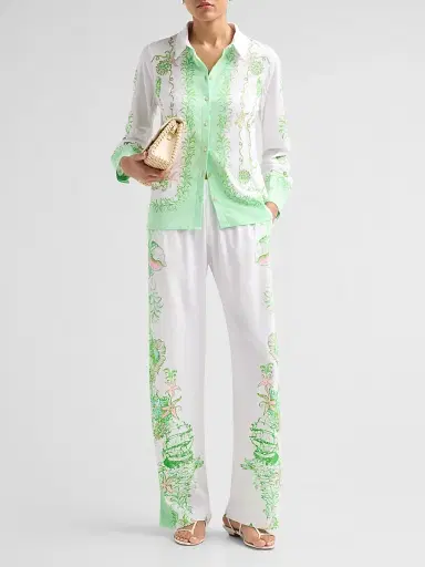 Lilly Pulitzer Women's Bal Harbour Printed Pants - Resort White | Thumbnail 2 Lilly Pulitzer Women's Bal Harbour Printed Pants - Resort White | Thumbnail 2