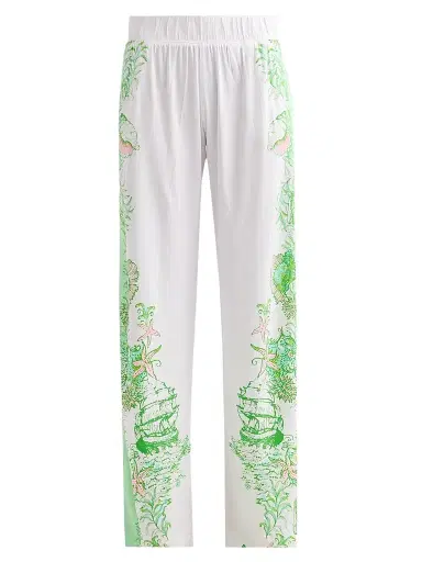 Lilly Pulitzer Women's Bal Harbour Printed Pants - Resort White | Thumbnail 1 Lilly Pulitzer Women's Bal Harbour Printed Pants - Resort White | Thumbnail 1