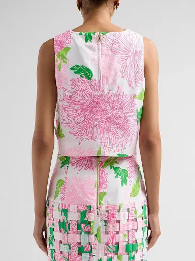 Lilly Pulitzer Women's Annaleese Sleeveless Crop Top - Resort White | Thumbnail 3 Lilly Pulitzer Women's Annaleese Sleeveless Crop Top - Resort White | Thumbnail 3
