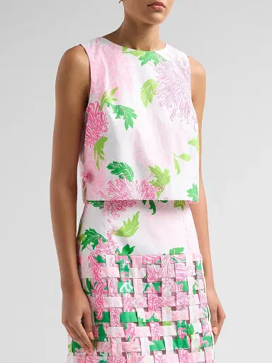 Lilly Pulitzer Women's Annaleese Sleeveless Crop Top - Resort White | Thumbnail 4 Lilly Pulitzer Women's Annaleese Sleeveless Crop Top - Resort White | Thumbnail 4