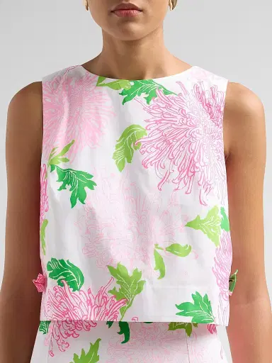 Lilly Pulitzer Women's Annaleese Sleeveless Crop Top - Resort White | Thumbnail 5 Lilly Pulitzer Women's Annaleese Sleeveless Crop Top - Resort White | Thumbnail 5